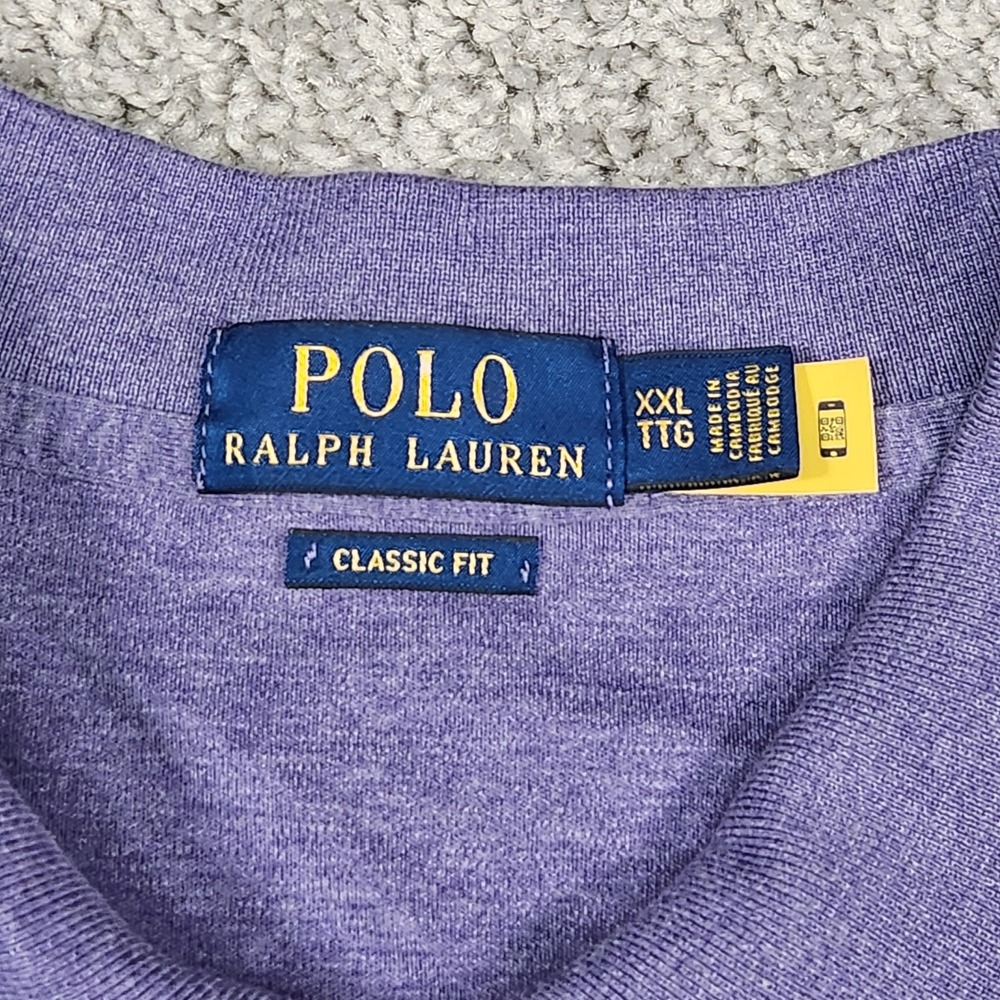 Polo Ralph Lauren Shirt Mens 2XL XXL Purple Classic Fit Prppy Old Money Stretch - Picture 5 of 11